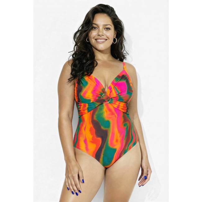 Maillot de bain sans bonnets souples rose vif magenta <span itemprop=