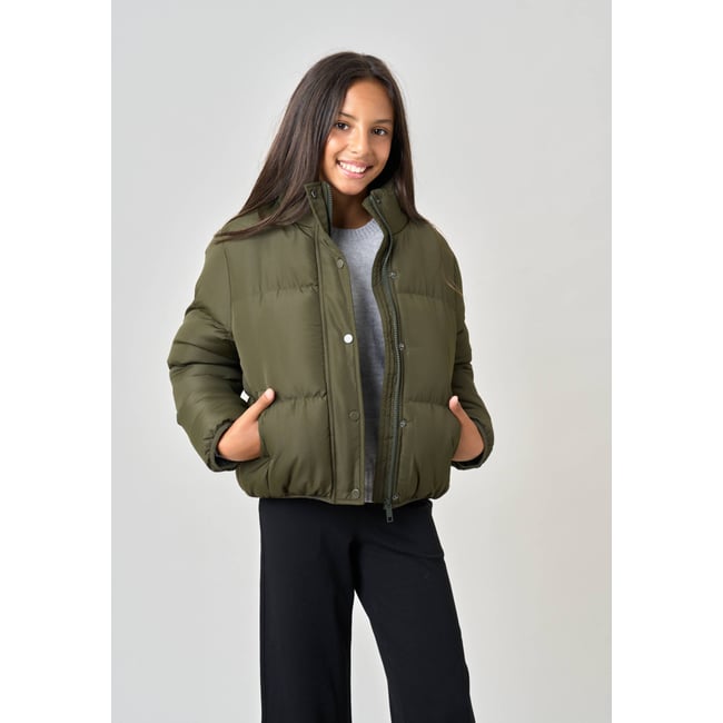Doudoune courte fille ISKA light khaki <span itemprop=