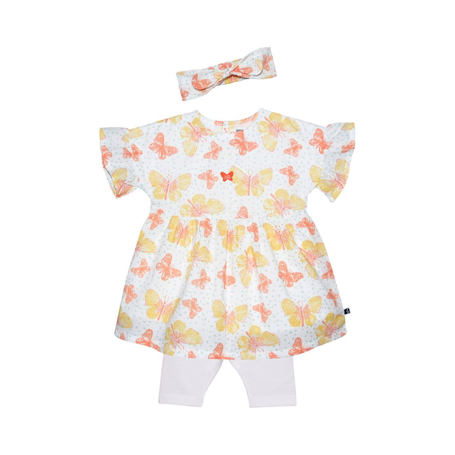 Robe legging bandeau gisele voile bebe blanc <span itemprop=