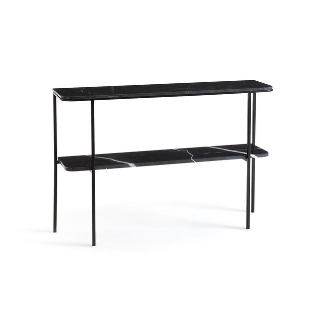 Honorianne Console Table, designed by E. Gallina., black marble, AM.PM