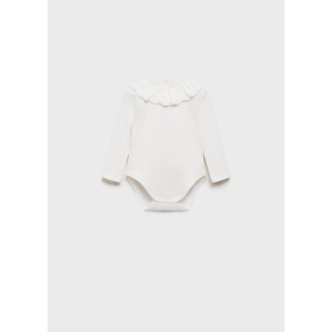 Body côtelé volanté blanc cassé <span itemprop=