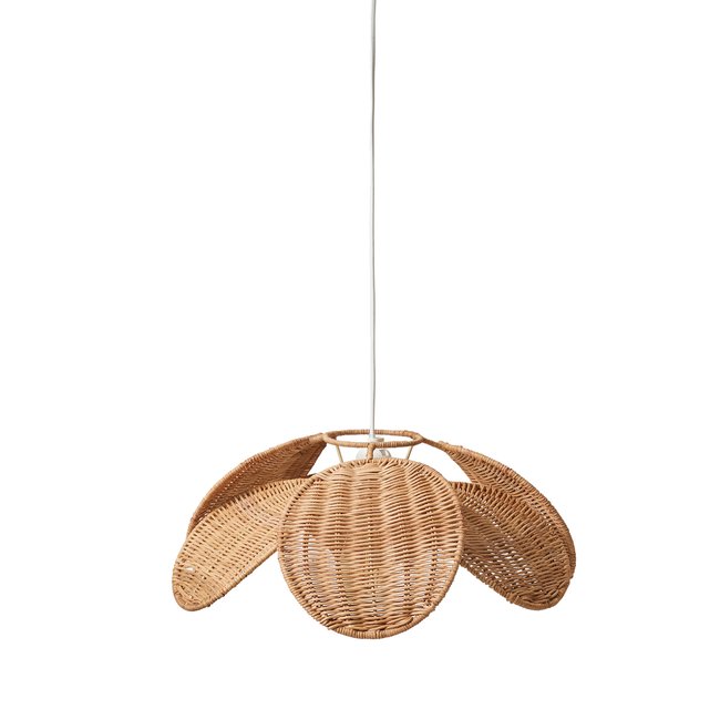 Abat-jour pour suspension en rotin Pétales Couleur beige <span itemprop=