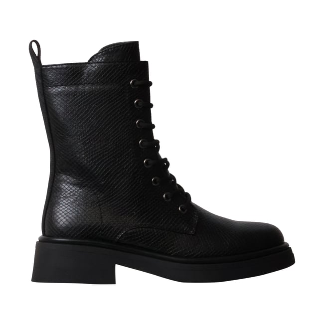 Bottines à Lacets Et Zip serpent <span itemprop=