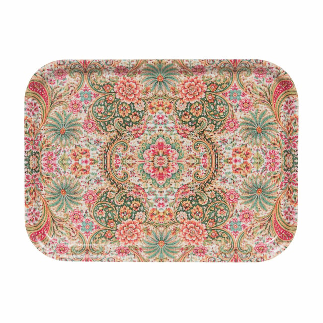 Plateau rectangulaire Safia 43cm x 33cm Couleur multicolore <span itemprop=