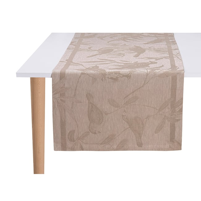 Chemin de table en Lin, VOLIÈRE - LE JACQUARD FRANCAIS