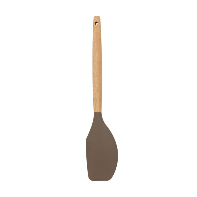 Spatule maryse en silicone et manche en bois, ELIOTT taupe <span itemprop=