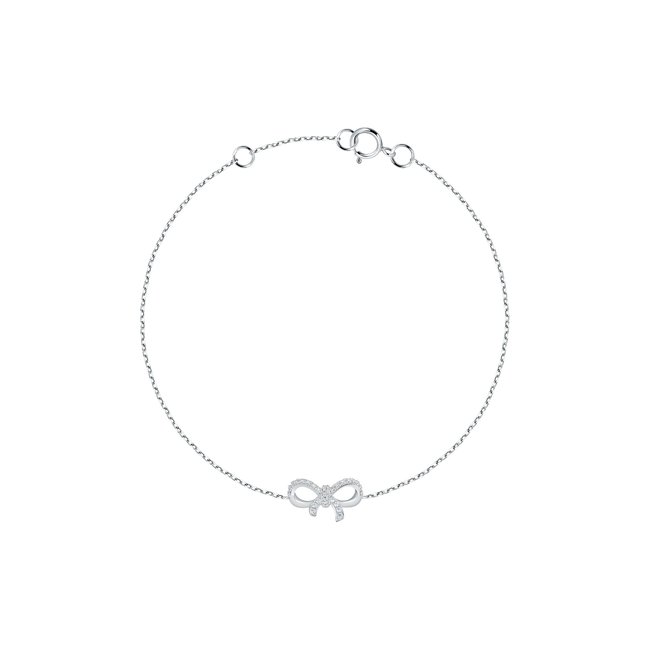 Bracelet en or 375 et oxyde de zirconium argent <span itemprop=