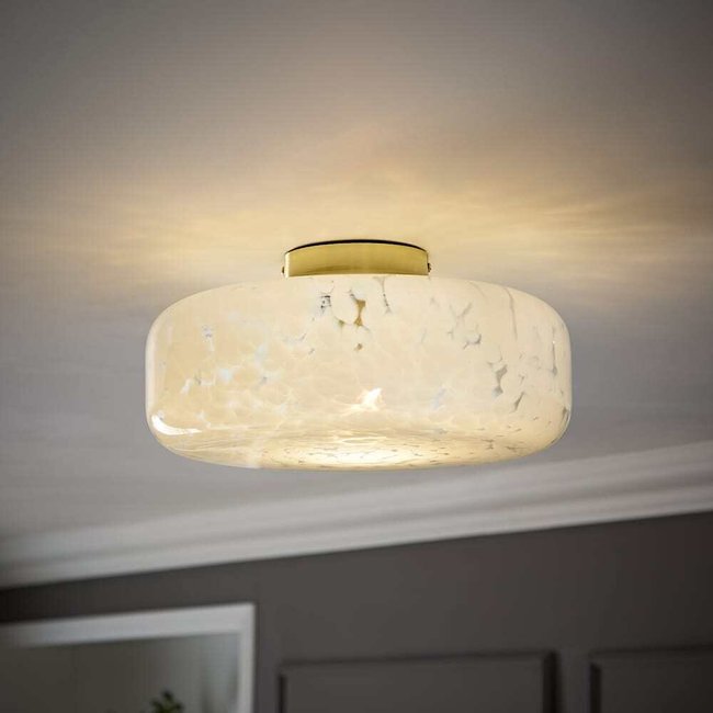 Indie Confetti Glass Large Flush Ceiling Light with Bulb, gold-coloured, ÉDITÉ