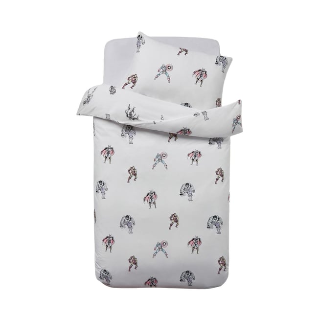 Parure de lit coton disney avengers blanc <span itemprop=