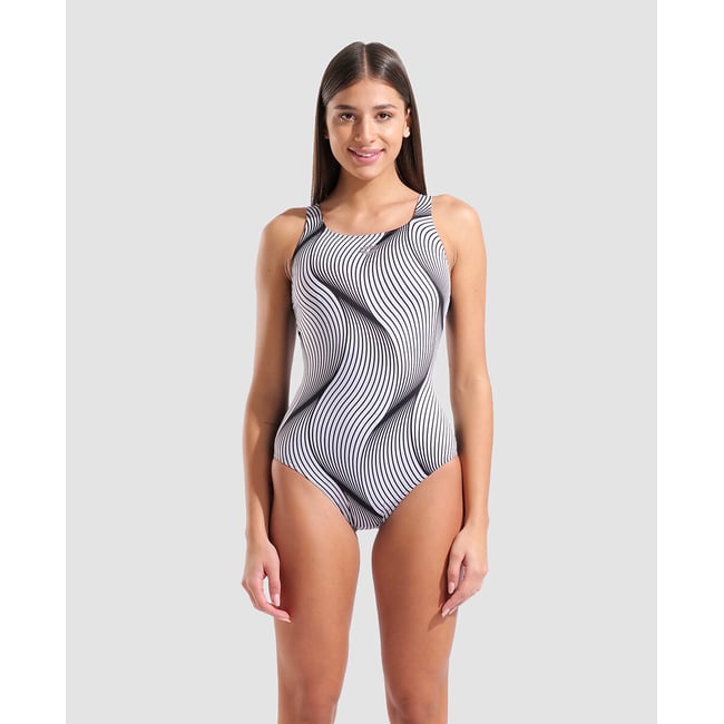 Fato de banho ADA WING BACK preto/branco <span itemprop=