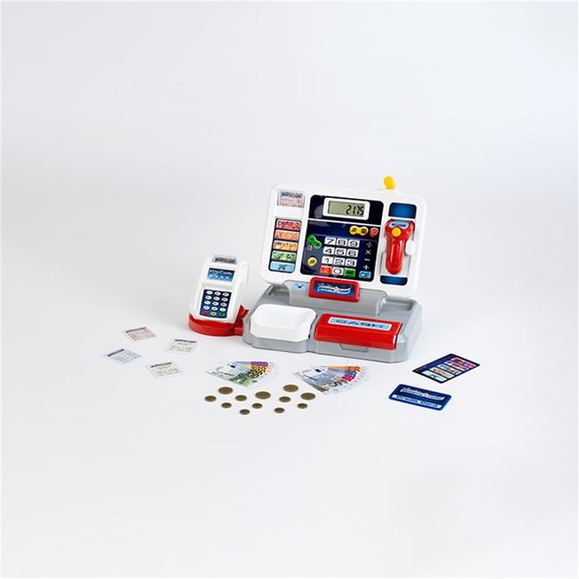 Caisse enregistreuse avec tablette amovible et fonction musicale multicolore <span itemprop=