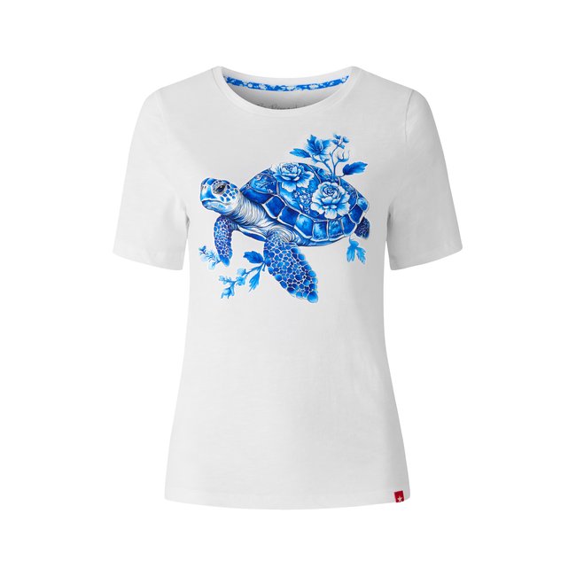T-shirt à motif tortue blanc <span itemprop=