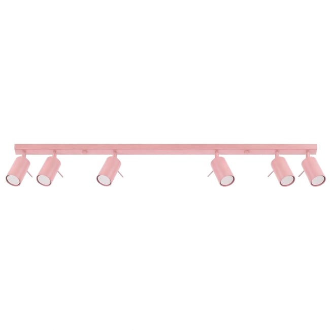 Plafonnier Acier Rose GU10 6 RING Couleur rose <span itemprop=