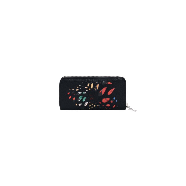 Grand porte-monnaie ajouré noir <span itemprop=