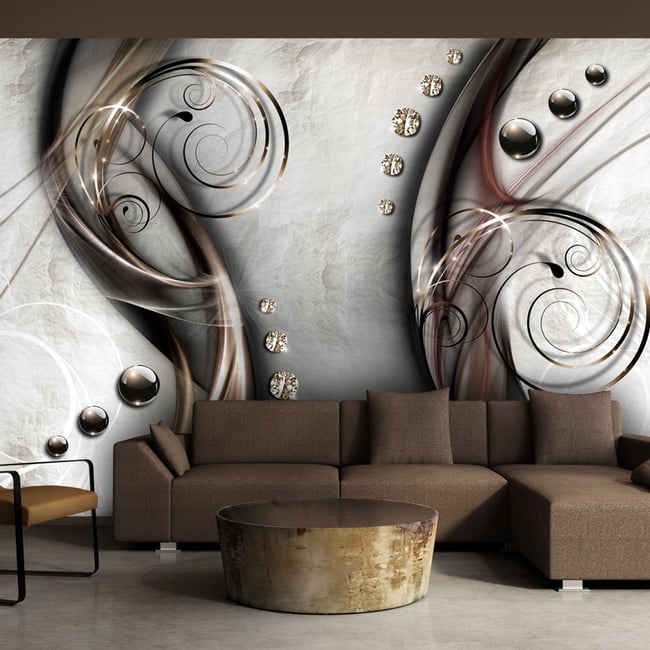 Papier peint intissé panoramique Abstractions Two worlds Couleur multicouleur <span itemprop=