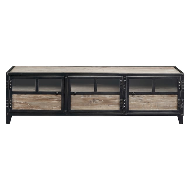 Meuble télé 3 portes Couleur naturel <span itemprop=