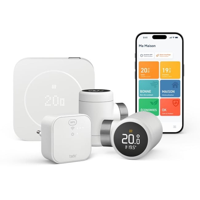 Thermostat connecté Filaire Kit de démarrage X (2e gén.) + 2 - TADO