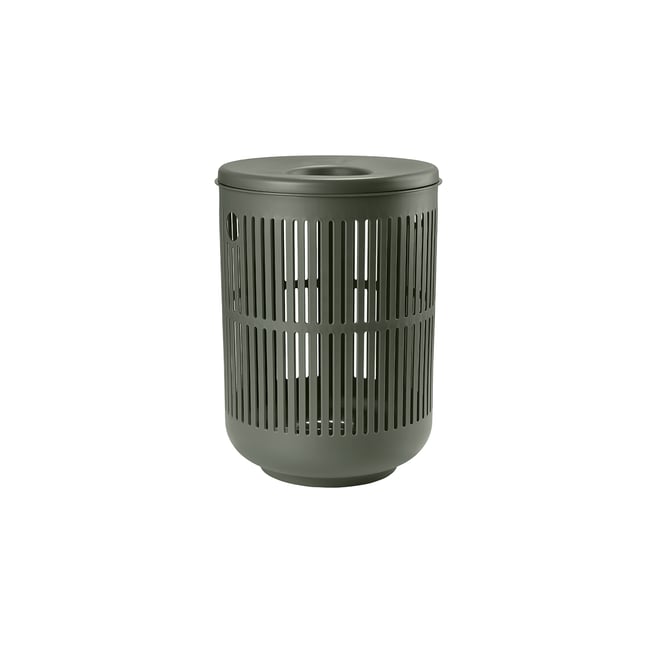 Panier à linge avec couvercle UME Couleur vert olive <span itemprop=