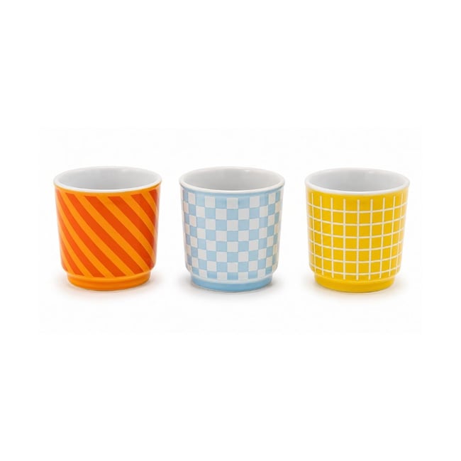 Lot de 3 tasses expresso, BEAU BRUNCH Couleur multicolore <span itemprop=