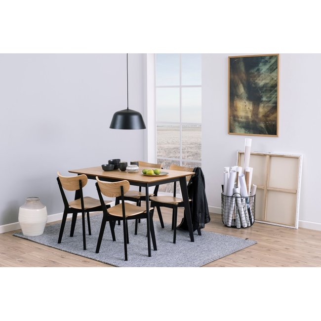 Table à manger rectangulaire en bois L120 - LETA Couleur bois clair <span itemprop=