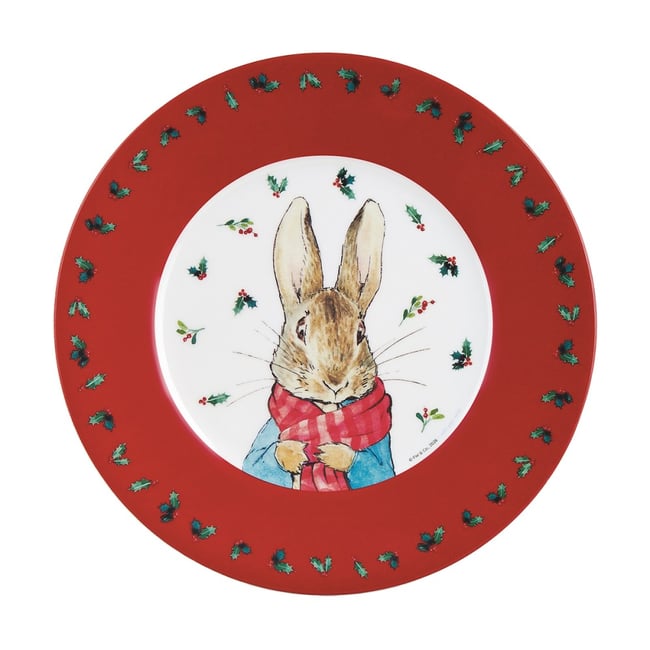 Assiette Pierre Lapin Noël 20 cm - PETIT JOUR