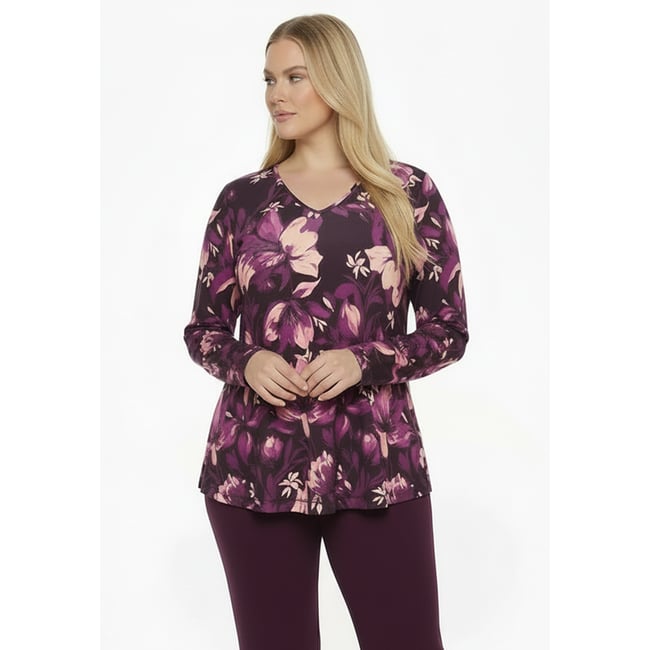 Tunique avec manches longues violet <span itemprop=