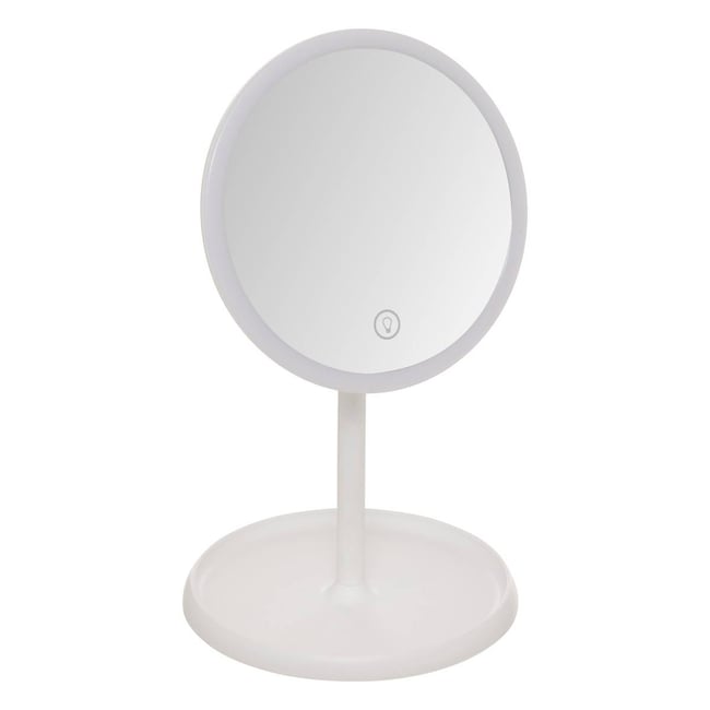 Miroir lumineux L19cm blanc Couleur blanc <span itemprop=