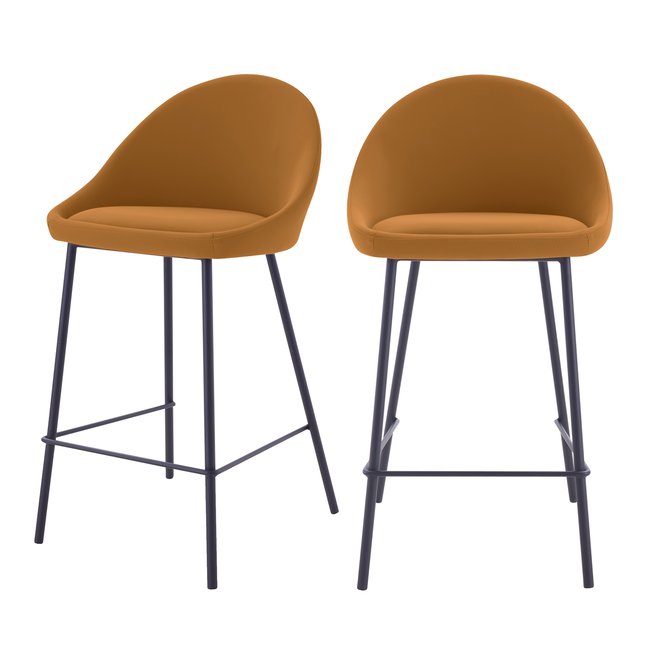Lot de 2 chaises pour îlot central 65 cm en cuir synthétique - MISTY - RENDEZ-VOUS DÉCO