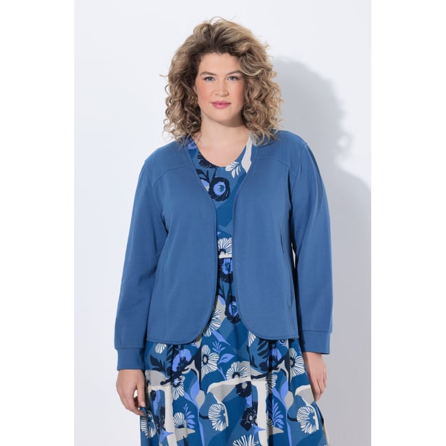 Veste en molleton de coton bio bleu jean <span itemprop=