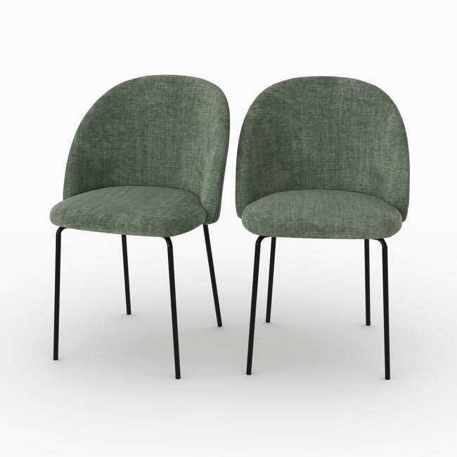 Lot de 2 chaises en tissu texturé - KARL - MAISON PAVANE