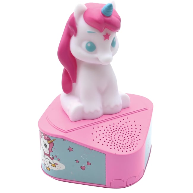 Enceinte Bluetooth avec figurine lumineuse Licorne rose <span itemprop=