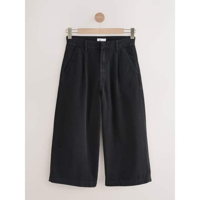 Jean jupe-culotte à taille haute n. premium noir <span itemprop=