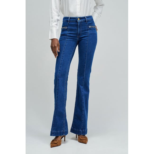 JEAN DESTINY PUSH UP FLARE bleu foncé <span itemprop=