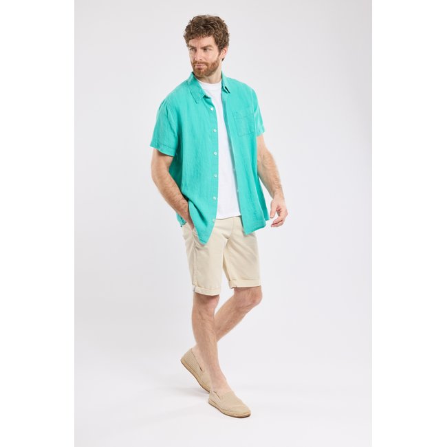 Chemise manches courtes en lin laguna <span itemprop=