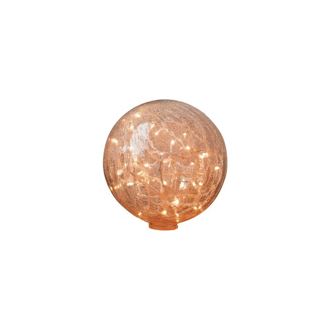 Lampe en verre à poser en boule craquelé 25cm Guirlande Couleur transparent <span itemprop=