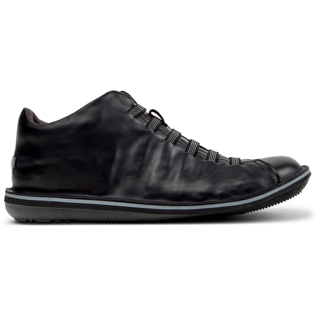 Baskets Beetle Smooth Leather noir gris 094 <span itemprop=