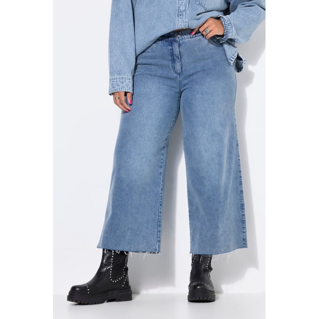 Culotte en jean, jambes larges bleu jean <span itemprop=