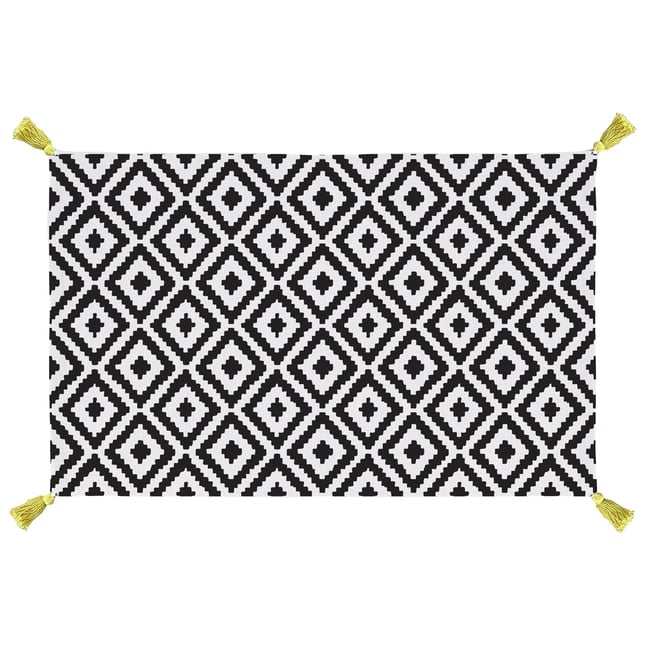 Tapis de bain confortable blanc, noir <span itemprop=