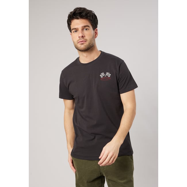 T-shirt regular homme en 100% coton jersey imprimé crâne racing  FINALLY - DEELUXE