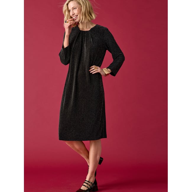 Robe en maille esprit fête noir <span itemprop=