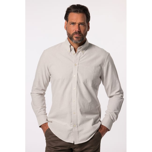 Chemise à rayures, manches longues blanc cassé <span itemprop=