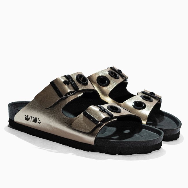Sandales JANNY pour femme or <span itemprop=