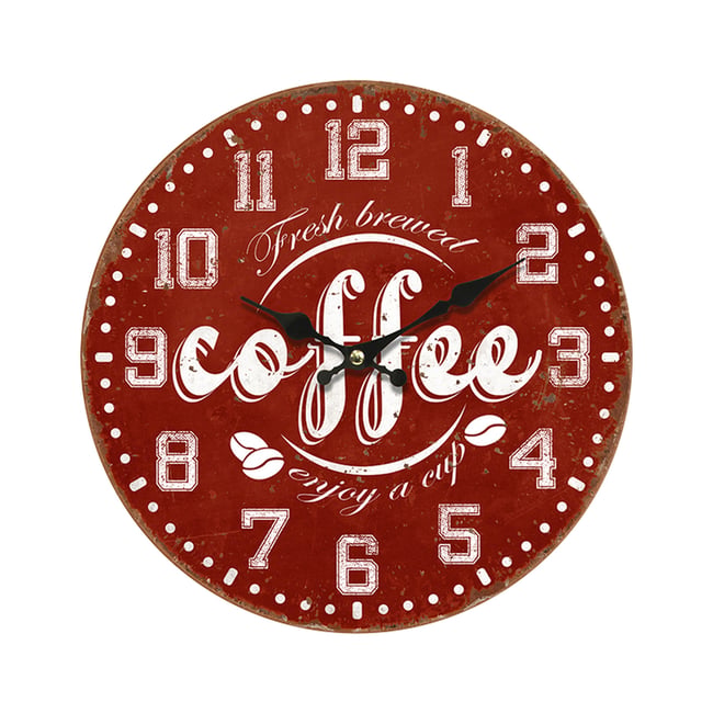 Horloge coffee 34cm Couleur rouge <span itemprop=
