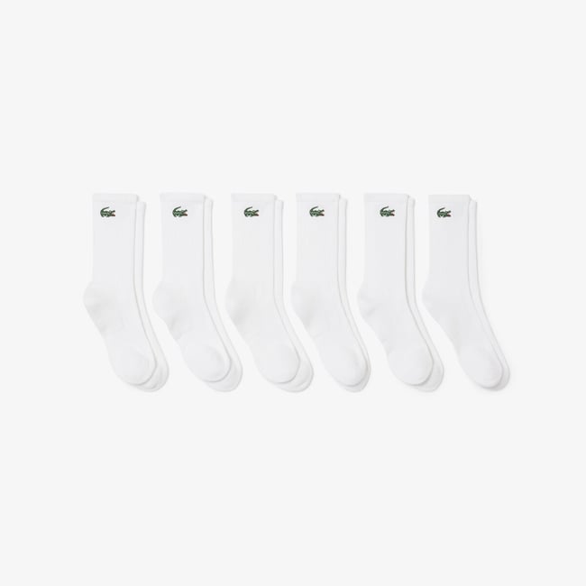 Lot de 6 paires de chaussettes de sport hautes blanc <span itemprop=