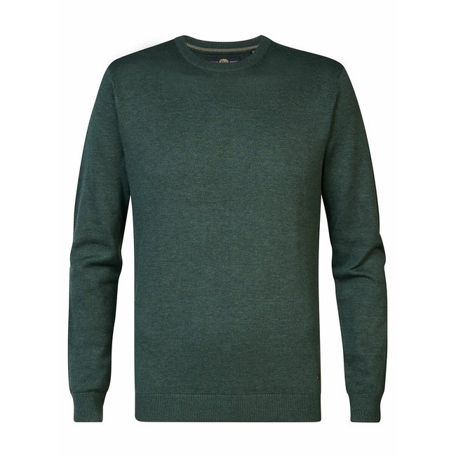 Cotton Mix Jumper with Crew Neck, green, PETROL INDUSTRIES