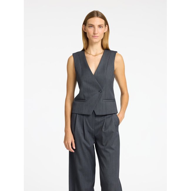 Gilet Asymétrique gris - steel gray <span itemprop=