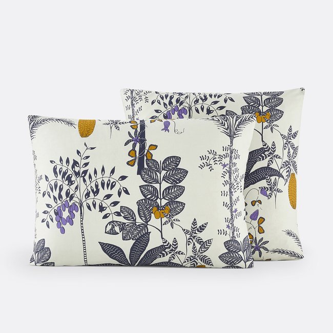 Funda de almohada de satén de algodón, Kampong estampado <span itemprop=