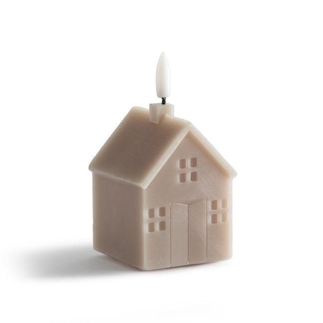 Caspar 11.3cm Wax LED House Candle, taupe, LA REDOUTE INTERIEURS