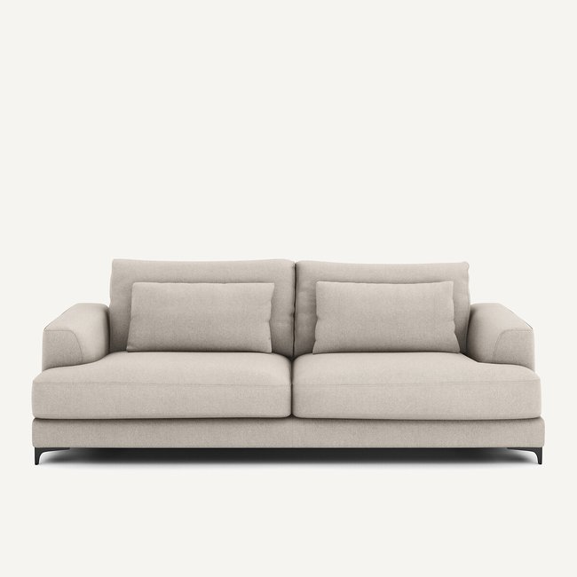 Canapé 4P convertible texturé viscose lin, Marsile Couleur naturel <span itemprop=
