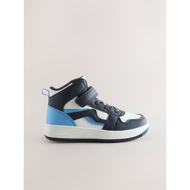 Baskets montantes blanc/bleu <span itemprop=